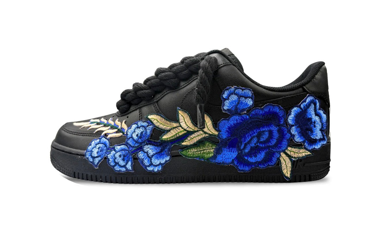 Nike Air Force 1 Black "ROSE BLUE ROPELACE”