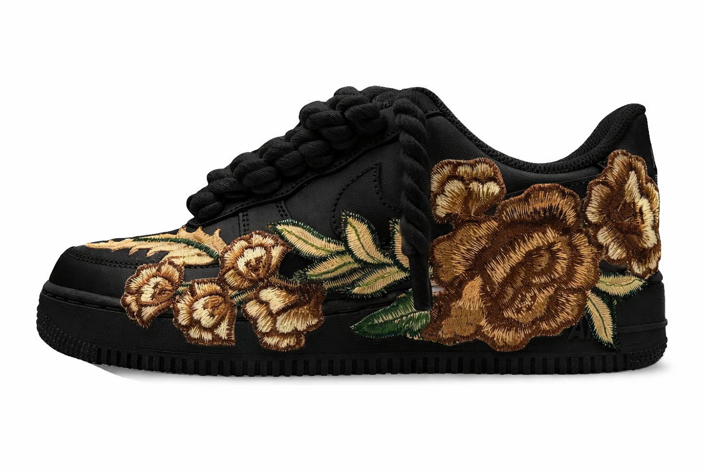 Nike Air Force 1 Black "ROSE BROWN ROPELACE”