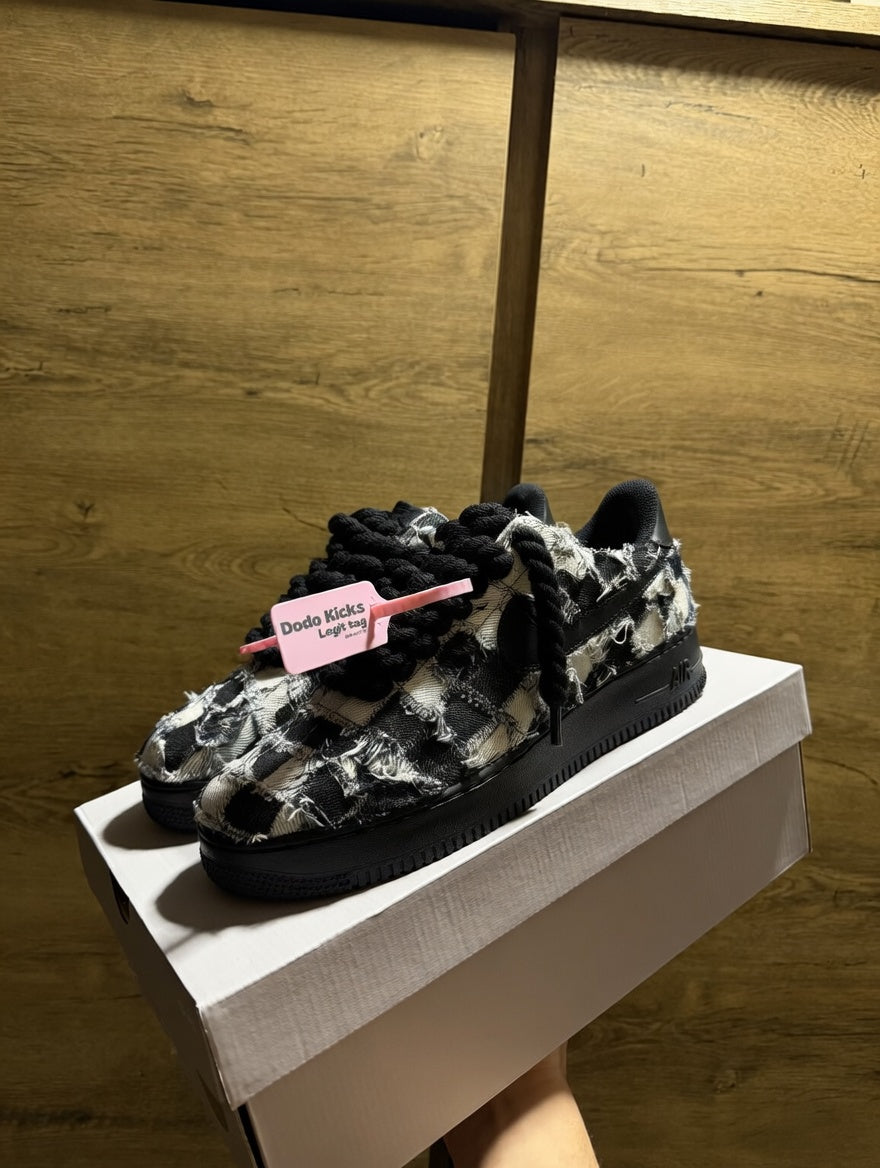 Nike Air Force 1 Black "ROPE DENIM JEANS BLACK WHITE”