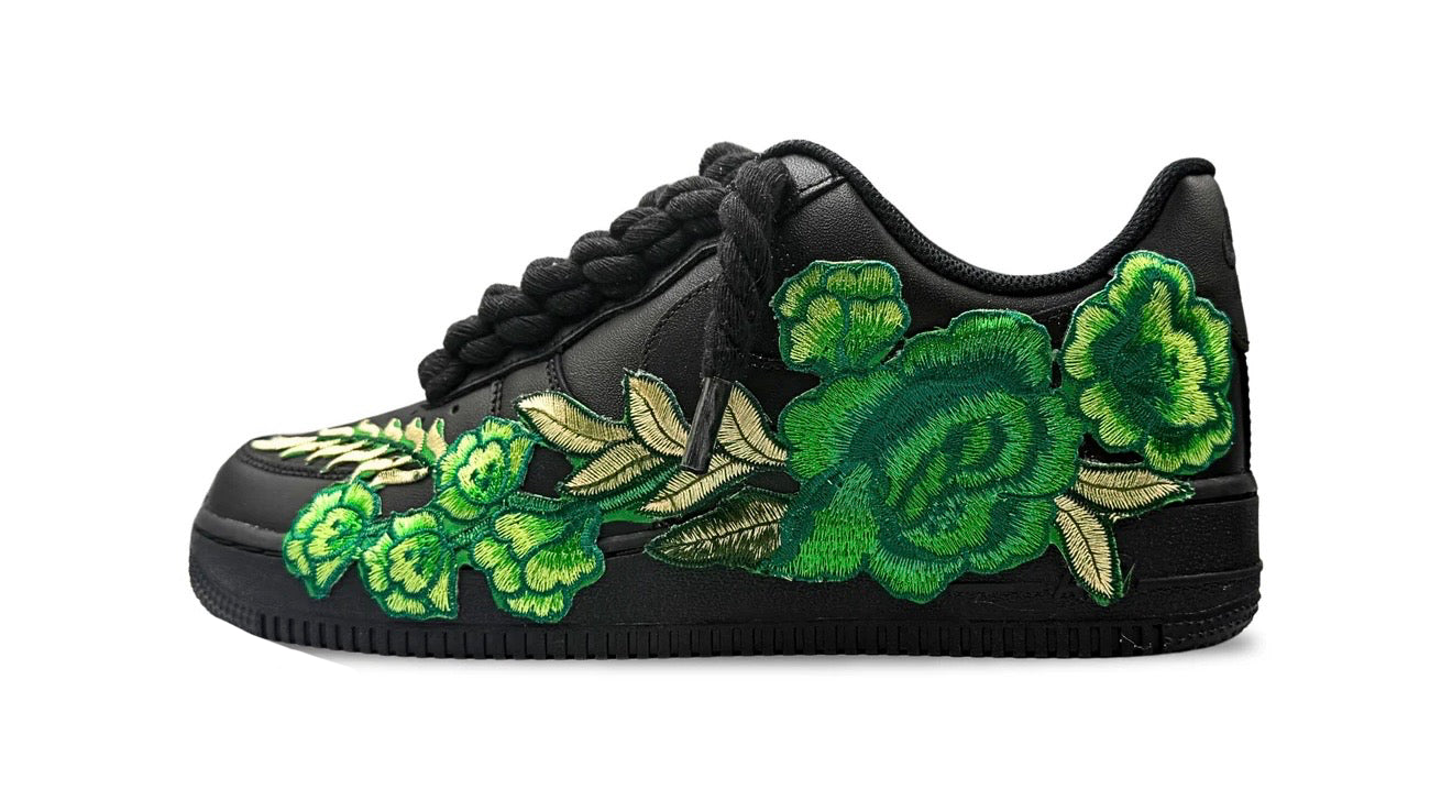 Nike Air Force 1 Black "ROSE GREEN ROPELACE”