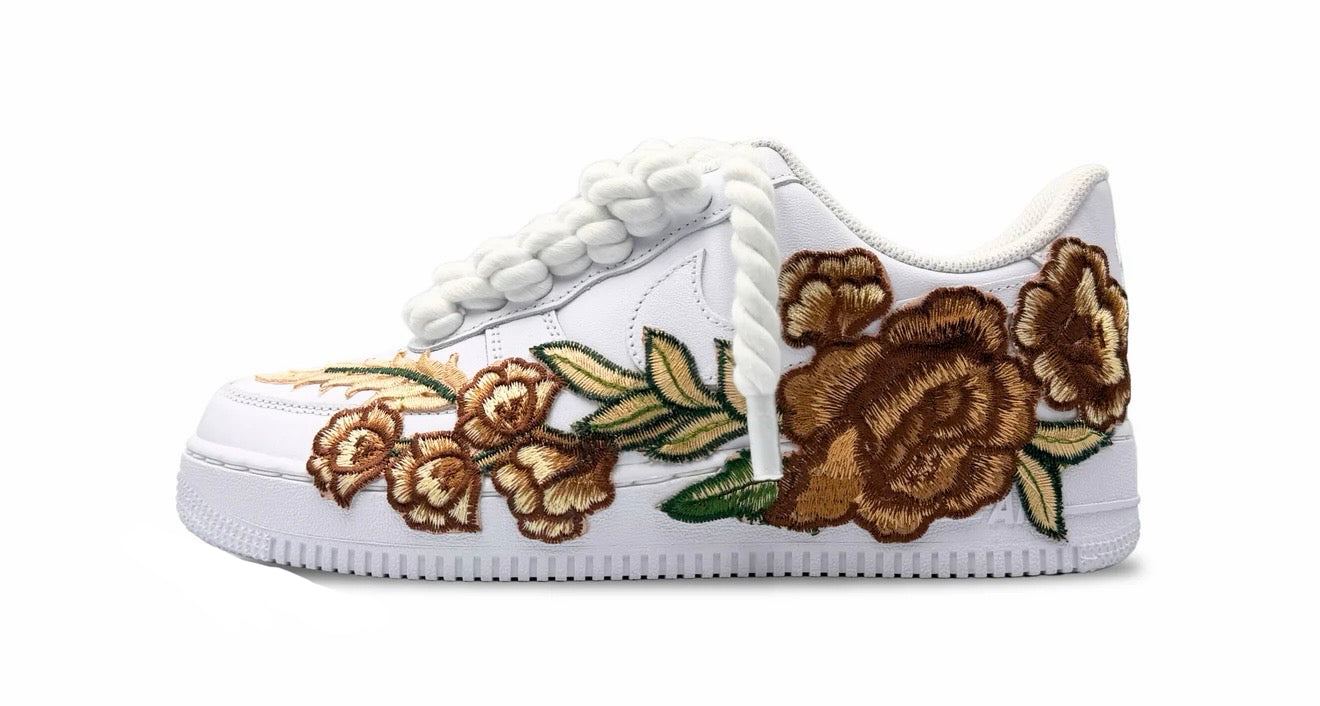 Nike Air Force 1 White "ROSE BROWN ROPELACE”