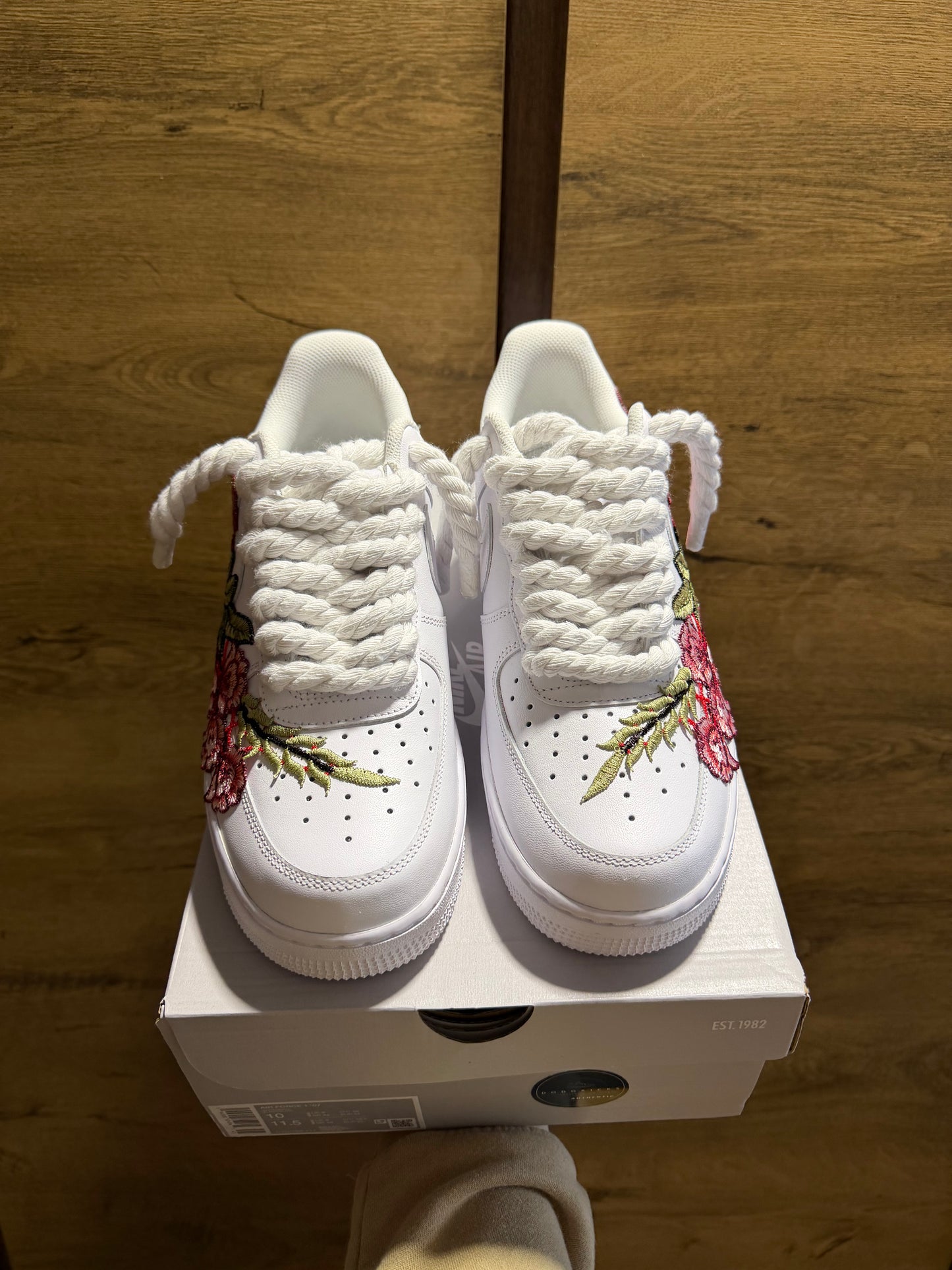 Nike Air Force 1 White "ROSE ROPELACE” felül nézet