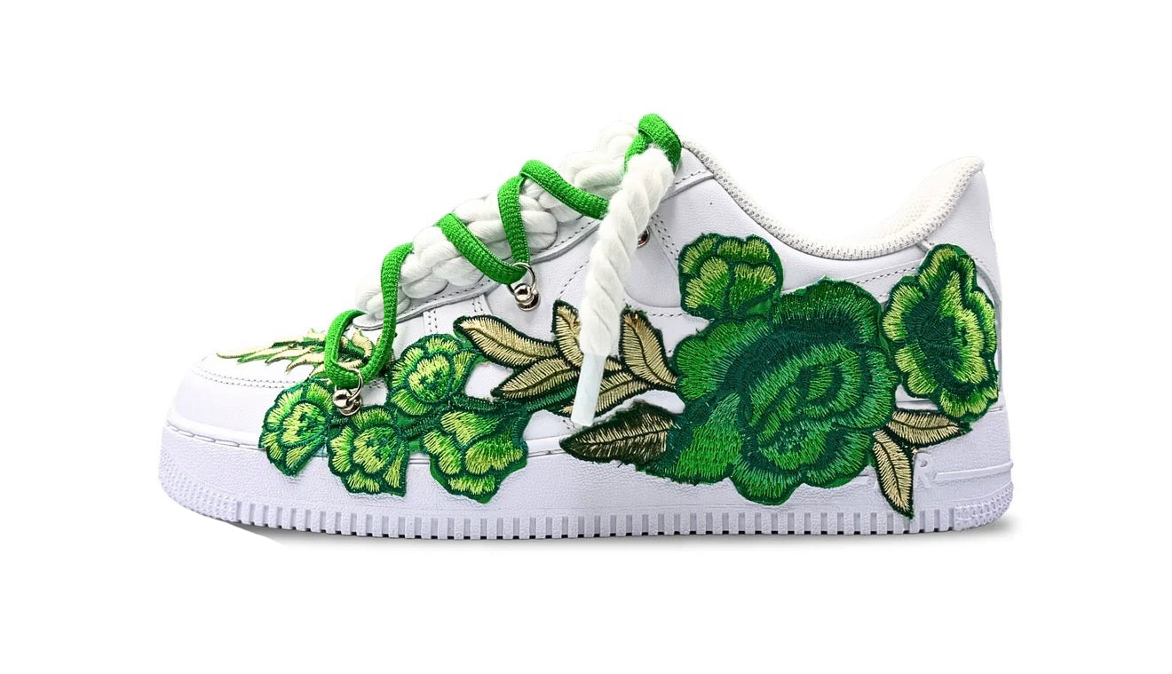 Nike Air Force 1 White "ROSE GREEN ROPELACE DOUBLE LACE”