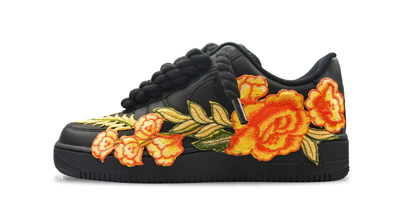 Nike Air Force 1 Black "ROSE YELLOW ROPELACE”