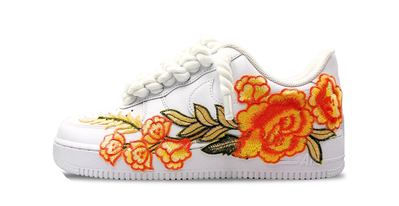 Nike Air Force 1 White "ROSE YELLOW ROPELACE”