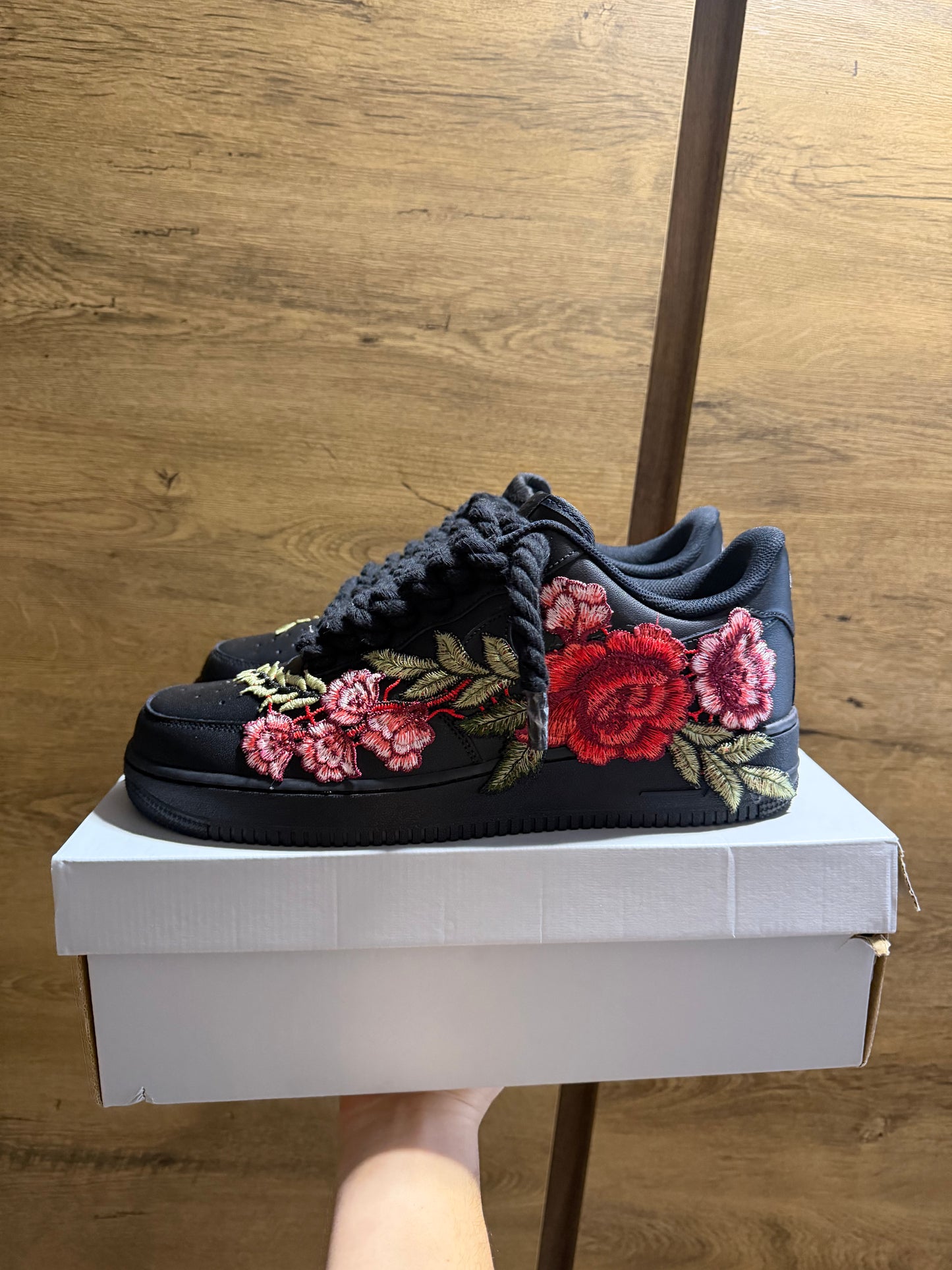 Nike Air Force 1 Black "ROSE ROPELACE”