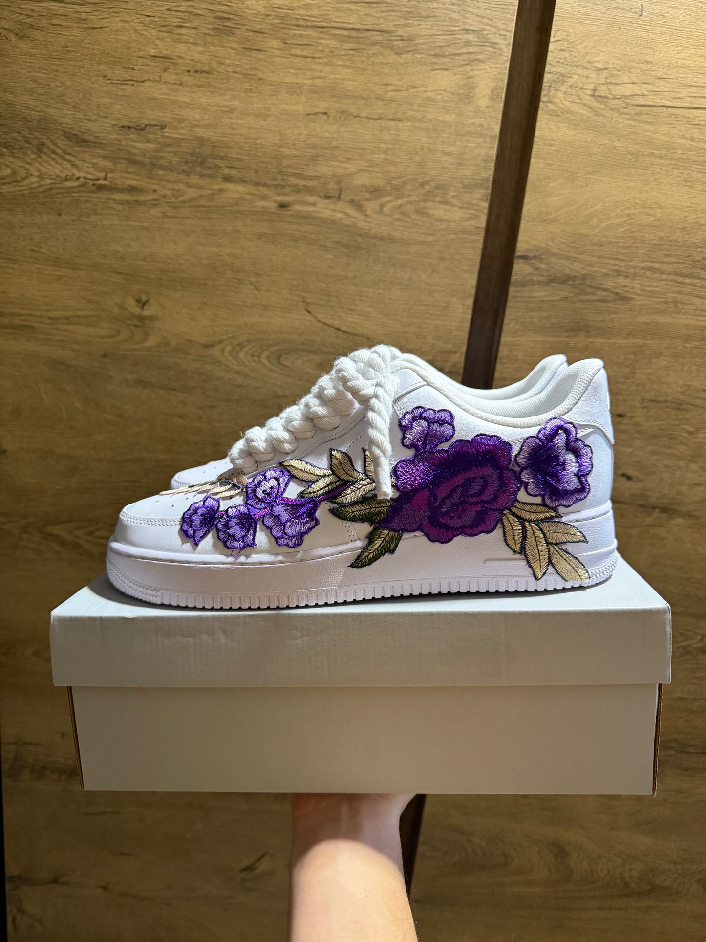 Nike Air Force 1 White "ROSE PURPLE ROPELACE”