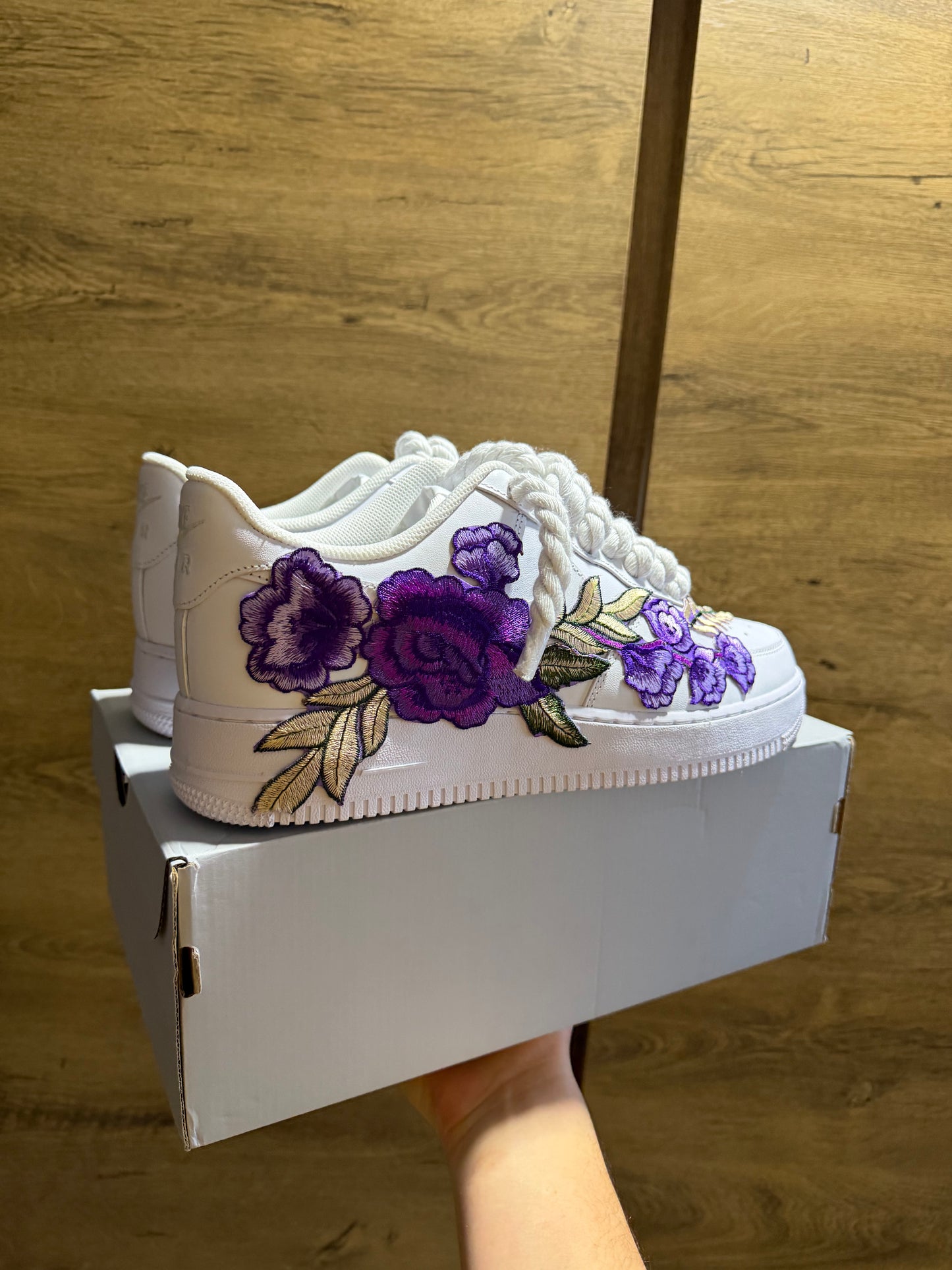 Nike Air Force 1 White "ROSE PURPLE ROPELACE”