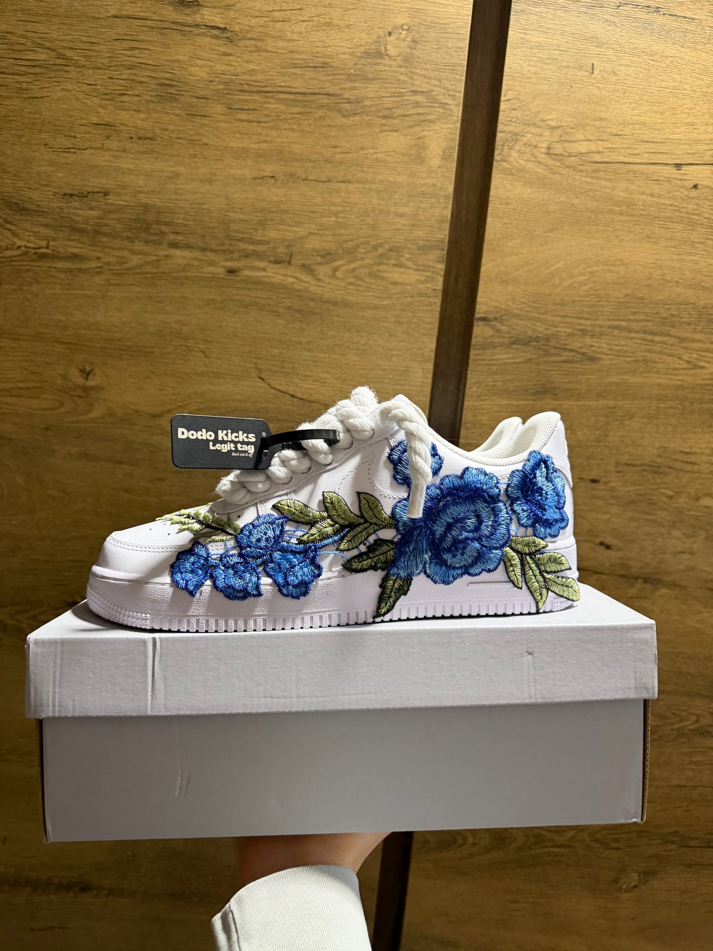 Nike Air Force 1 White "ROSE BLUE ROPELACE”
