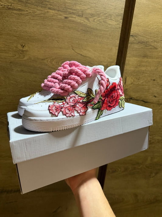 Nike Air Force 1 White "ROSE ROPELACE PINK”