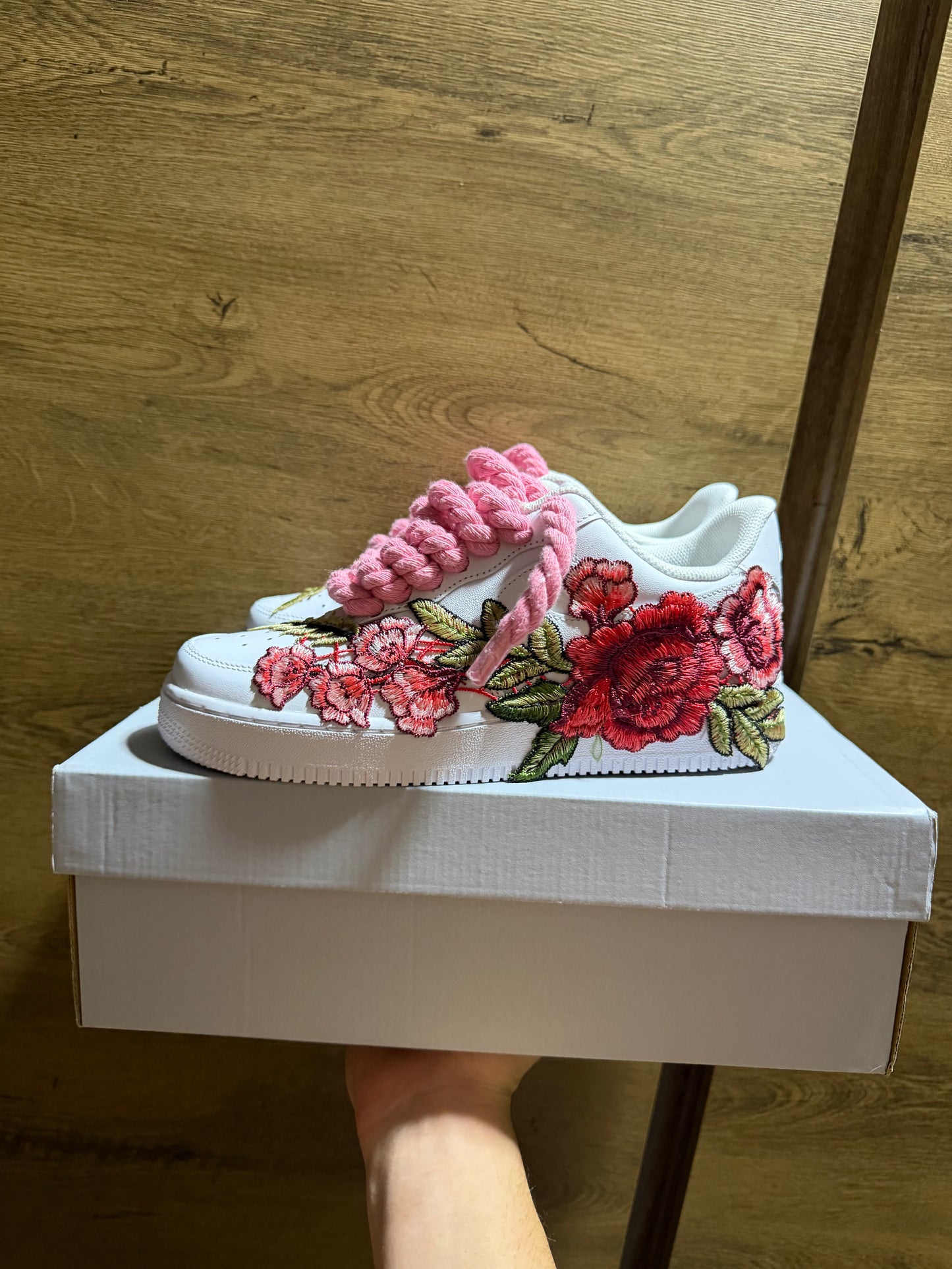 Nike Air Force 1 White "ROSE ROPELACE PINK”