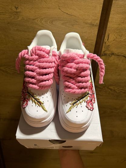 Nike Air Force 1 White "ROSE ROPELACE PINK”
