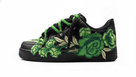 Nike Air Force 1 Black "ROSE GREEN ROPELACE DOUBLE LACE”