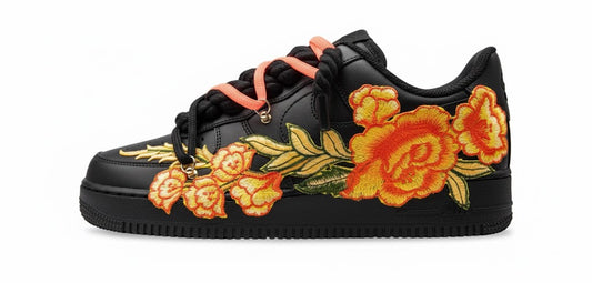 Nike Air Force 1 Black "ROSE YELLOW ROPELACE DOUBLE LACE”