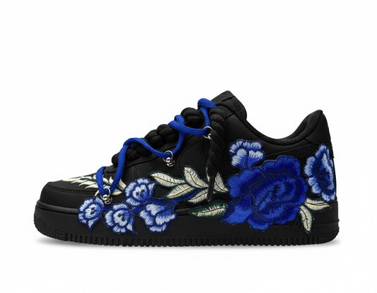 Nike Air Force 1 Black "ROSE BLUE ROPELACE DOUBLE LACE”