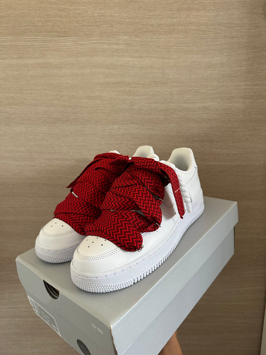 lanvin rope lace Air Force 1 red white