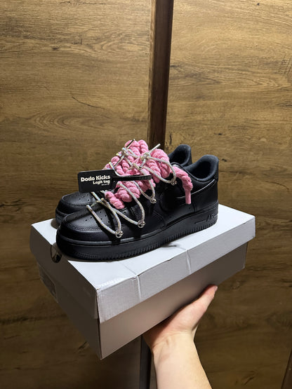 duble rope lace Air Force 1 oink crest black