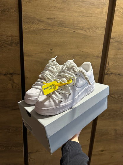 double rope lace Air Force 1 white white