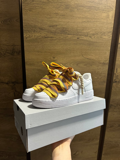 lanvin rope lace Air Force 1 orange yellow
