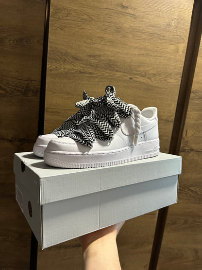 lanvin rope lace Air Force 1 black white