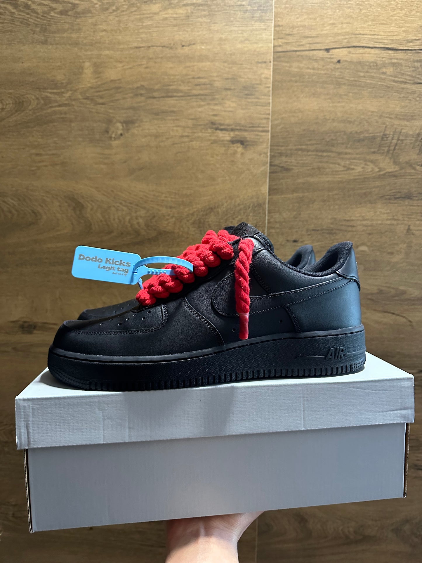 Black Rope Lace Air Force 1 "Red"