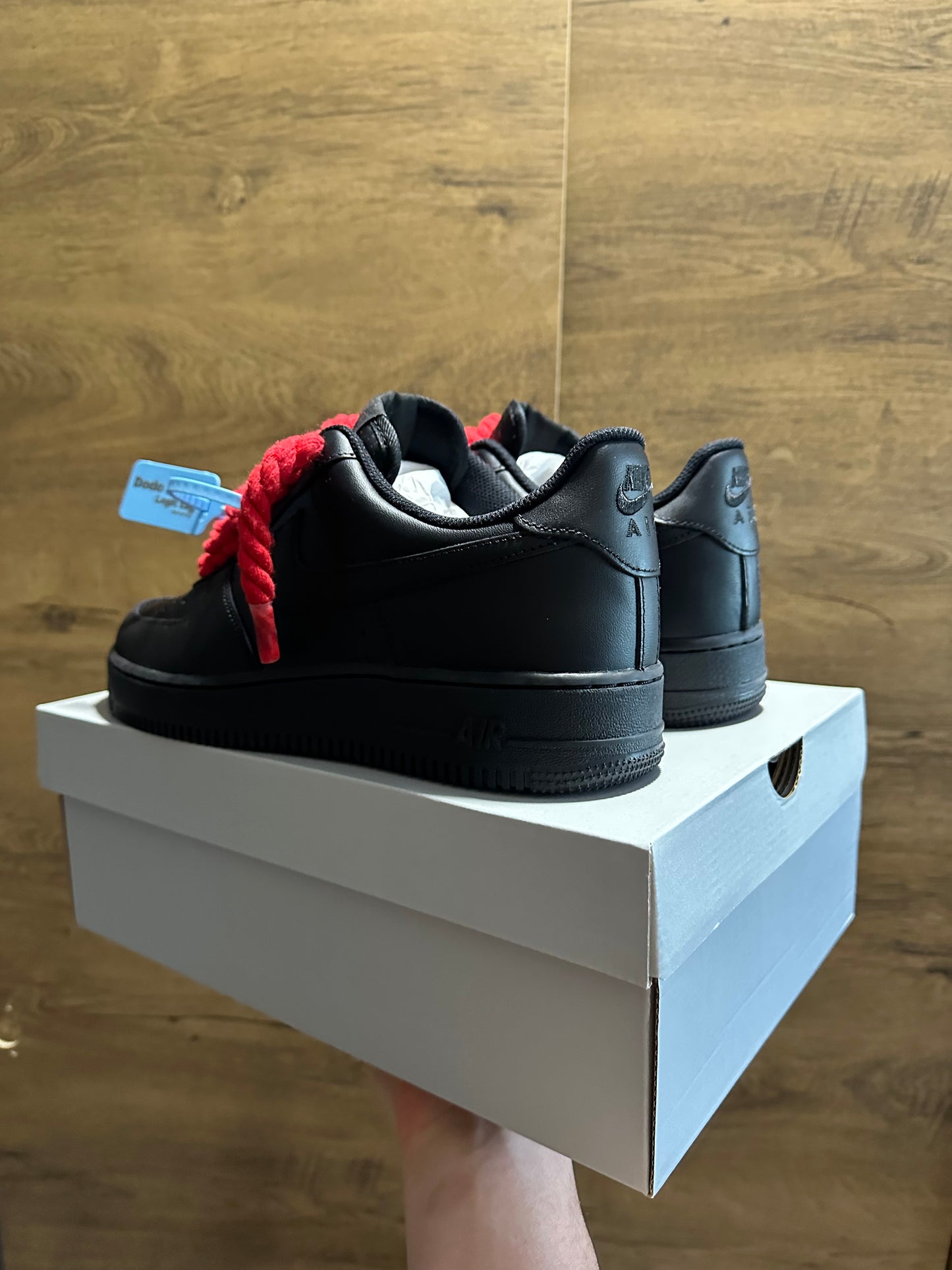 Black Rope Lace Air Force 1 "Red"