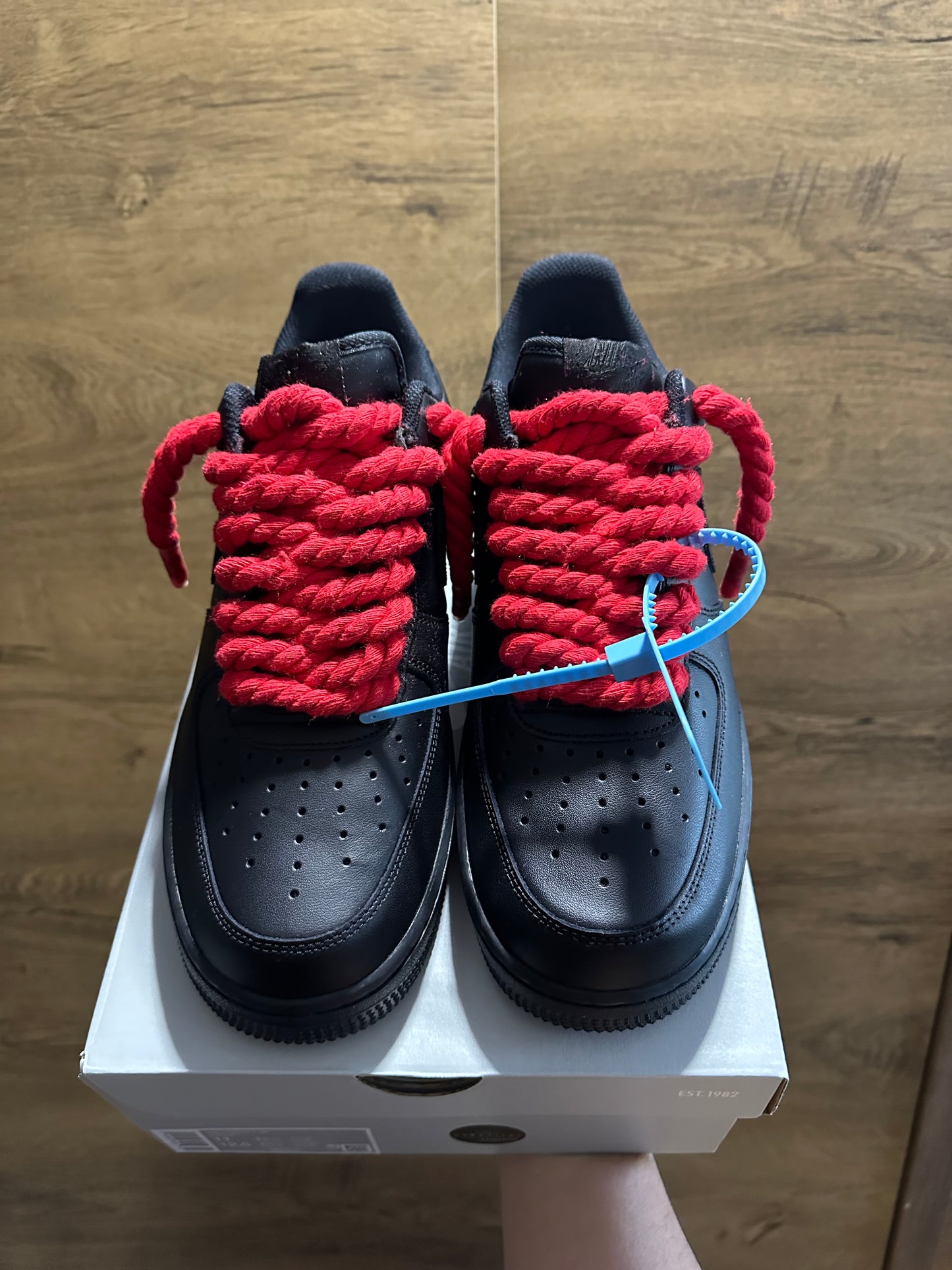 Black Rope Lace Air Force 1 "Red"