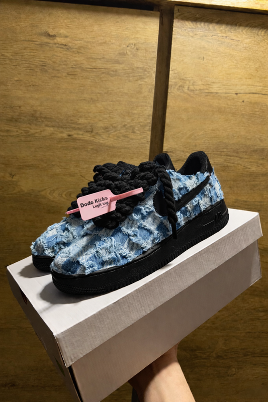 Nike Air Force 1 Black  "ROPE DENIM JEANS” elölről