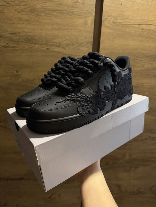 Nike Air Force 1 Black "ROSE BLACK ROPELACE”