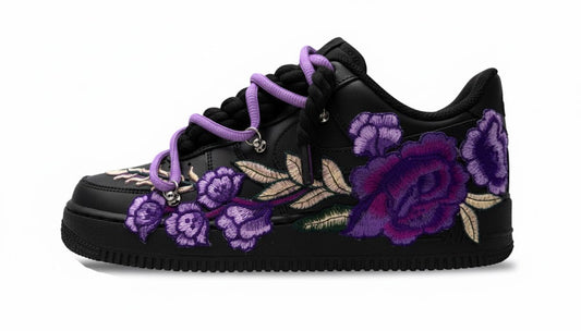 Nike Air Force 1 Black "ROSE PURPLE ROPELACE DOUBLE LACE”