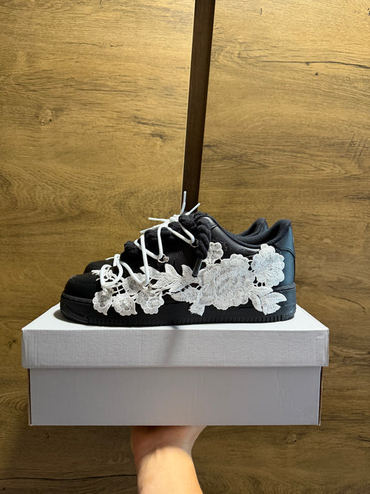 Nike Air Force 1 Black "ROSE WHITE ROPELACE DOUBLE LACE” oldal nézet