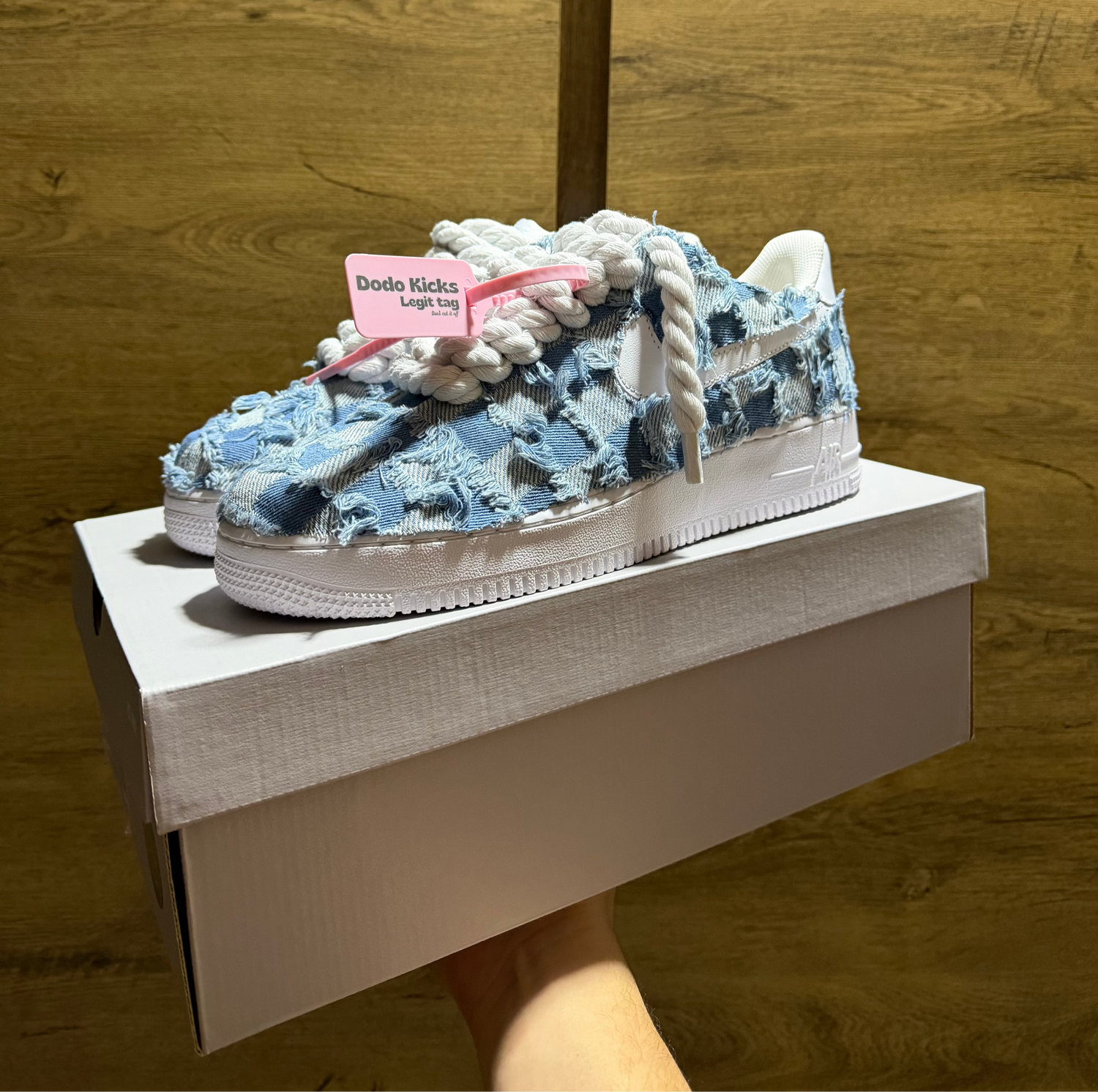 Nike Air Force 1 Rope Denim Jeans Oldalról