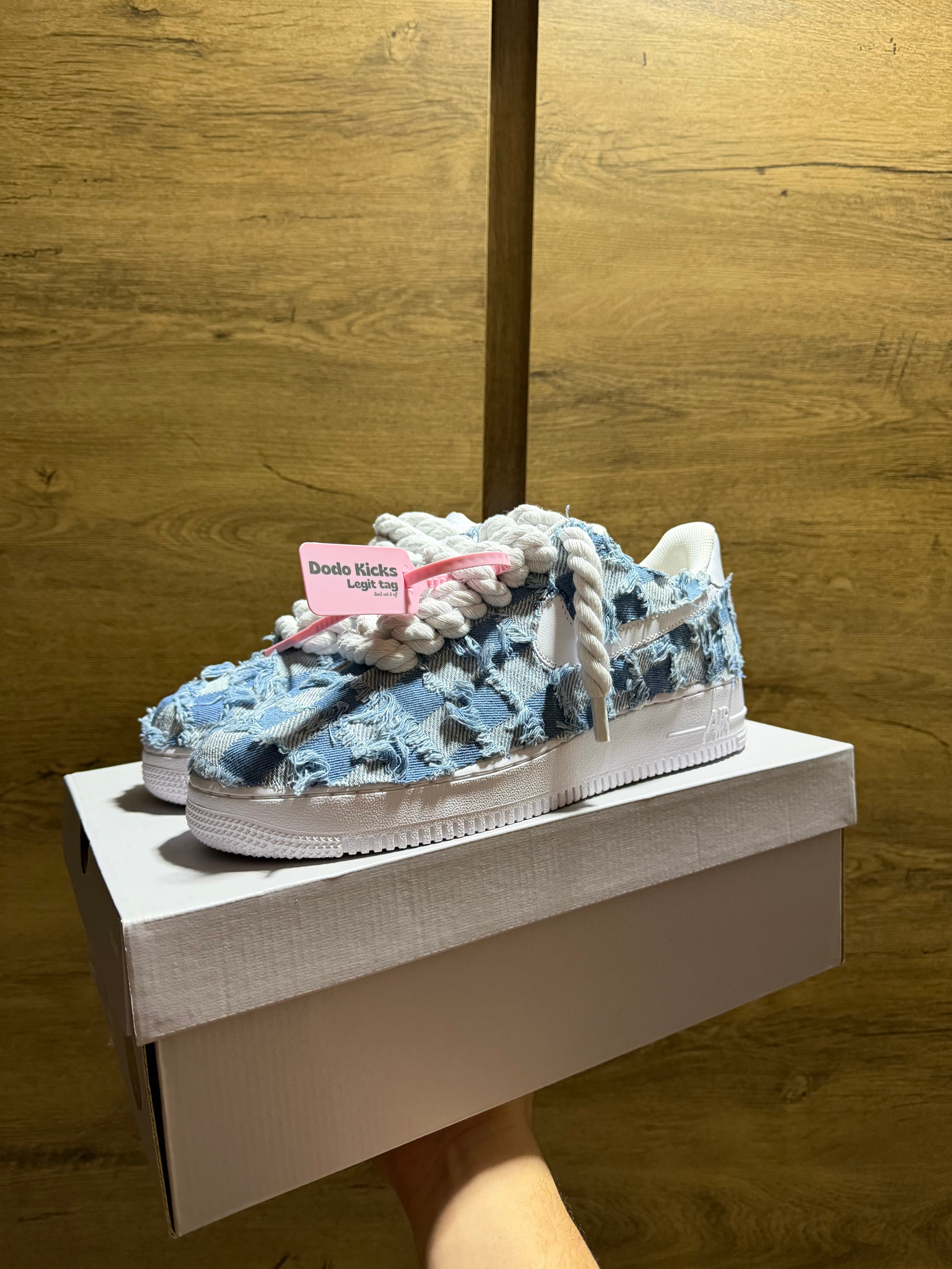 Nike Air Force 1 Rope Denim Jeans Oldalról