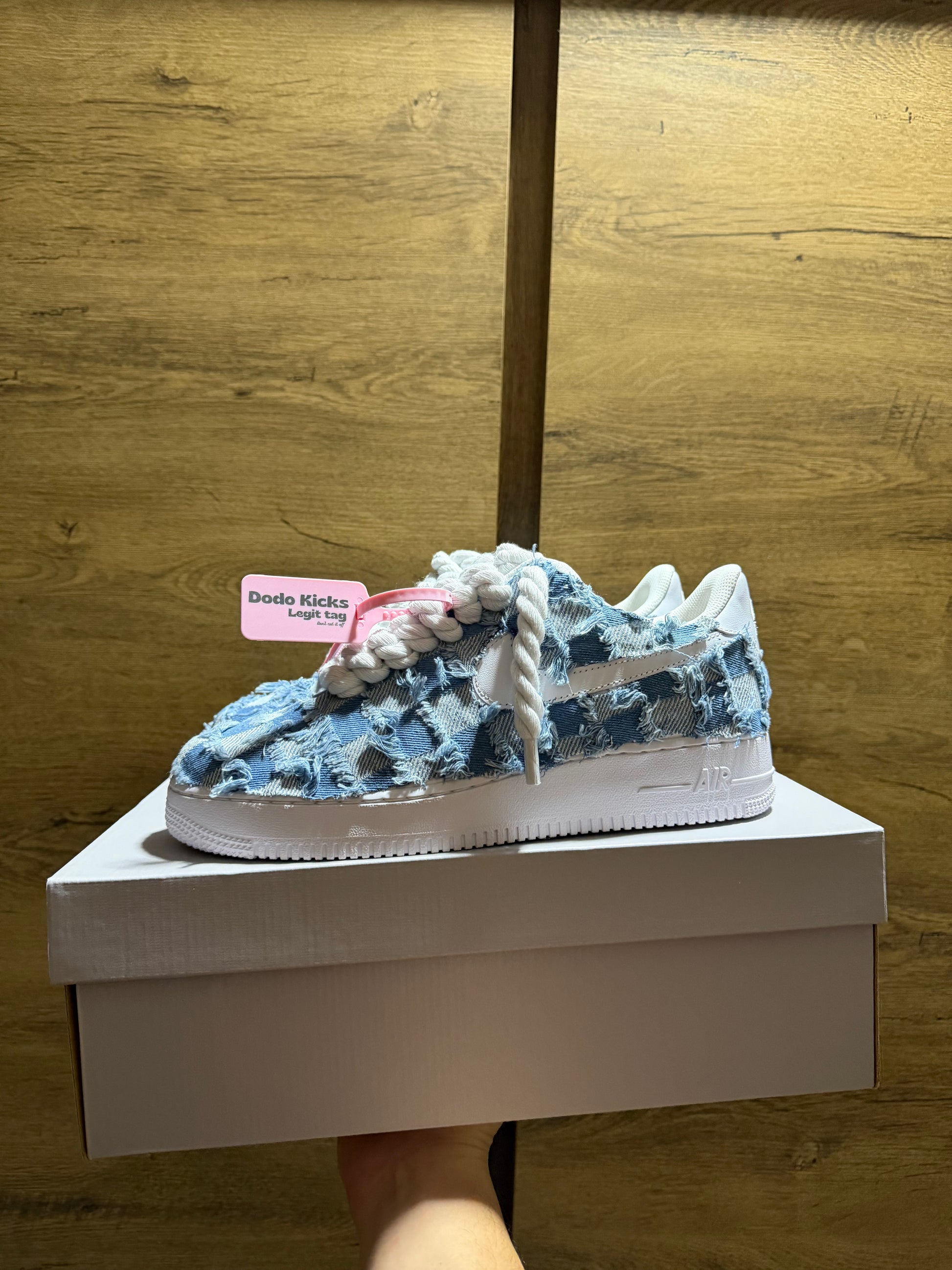 Nike Air Force 1 Rope Denim Jeans szembe