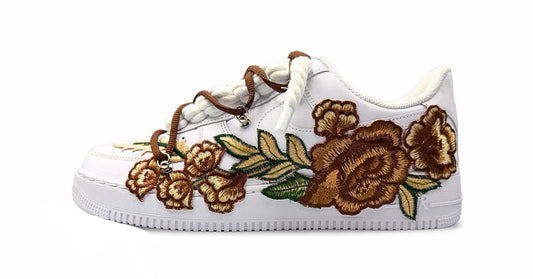 Nike Air Force 1 White "ROSE BROWN ROPELACE DOUBLE LACE”