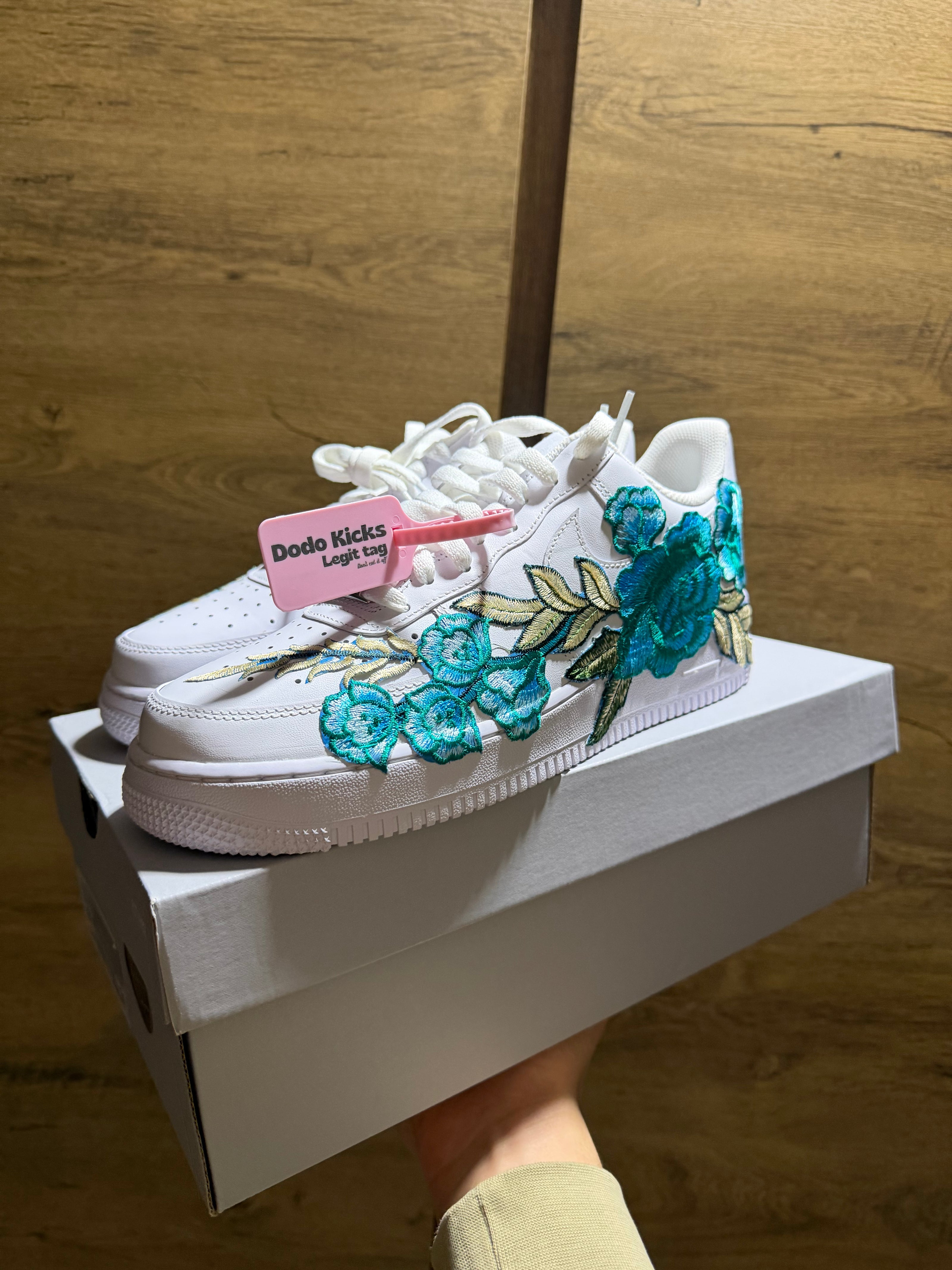 Nike Air Force 1 White "ROSE CYAN” Szembe