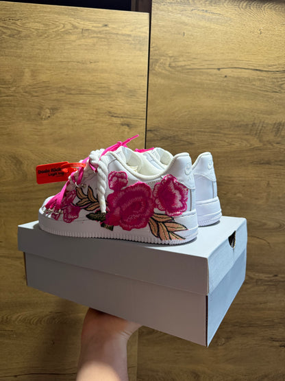 Nike Air Force 1 White "ROSE PINK ROPELACE DOUBLE LACE” sarok nézet
