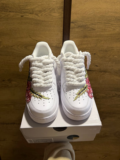Nike Air Force 1 White "ROSE ROPELACE” felül nézet