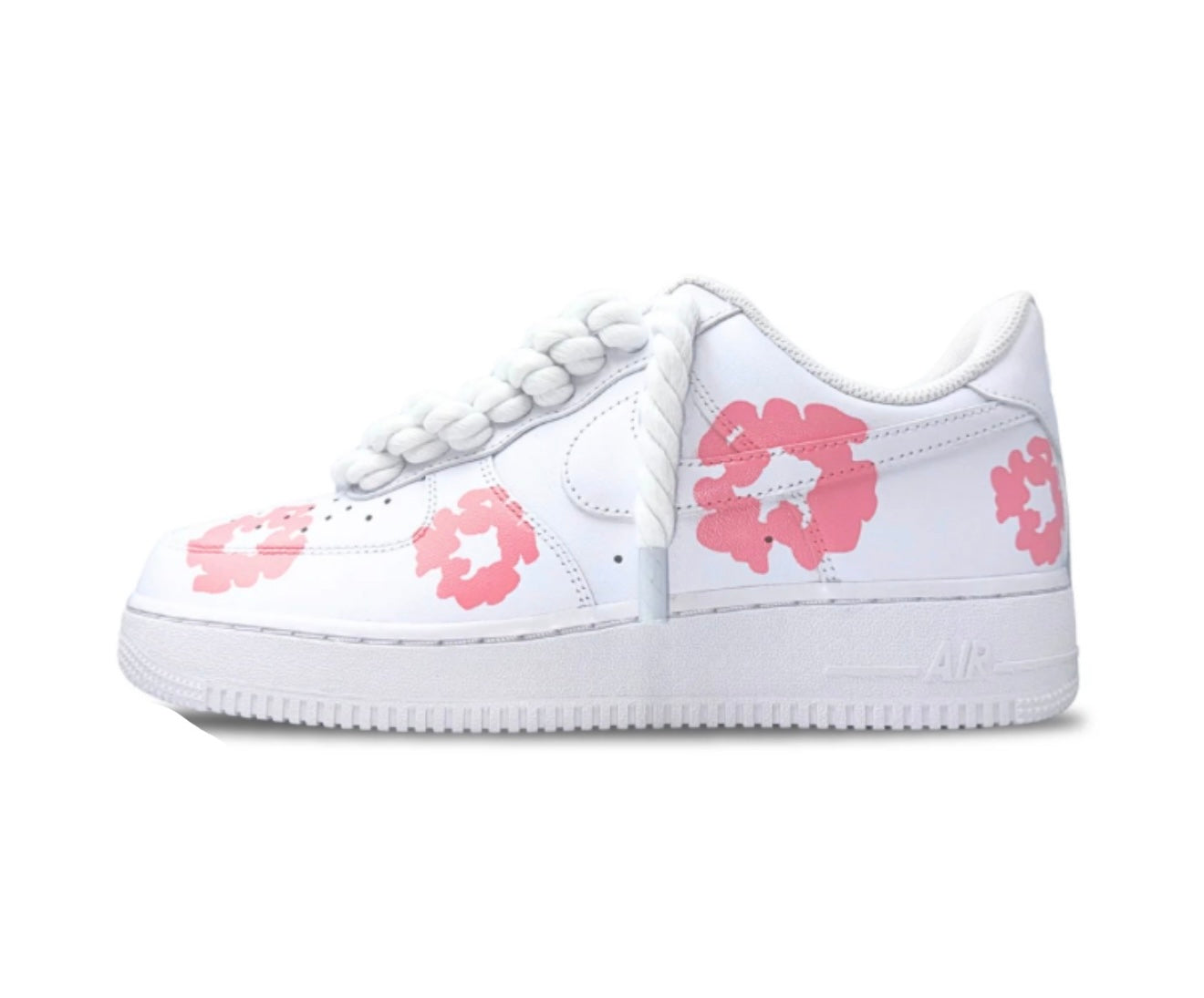 Nike Air Force 1 White Rope Lace "Pink Denim Tears”