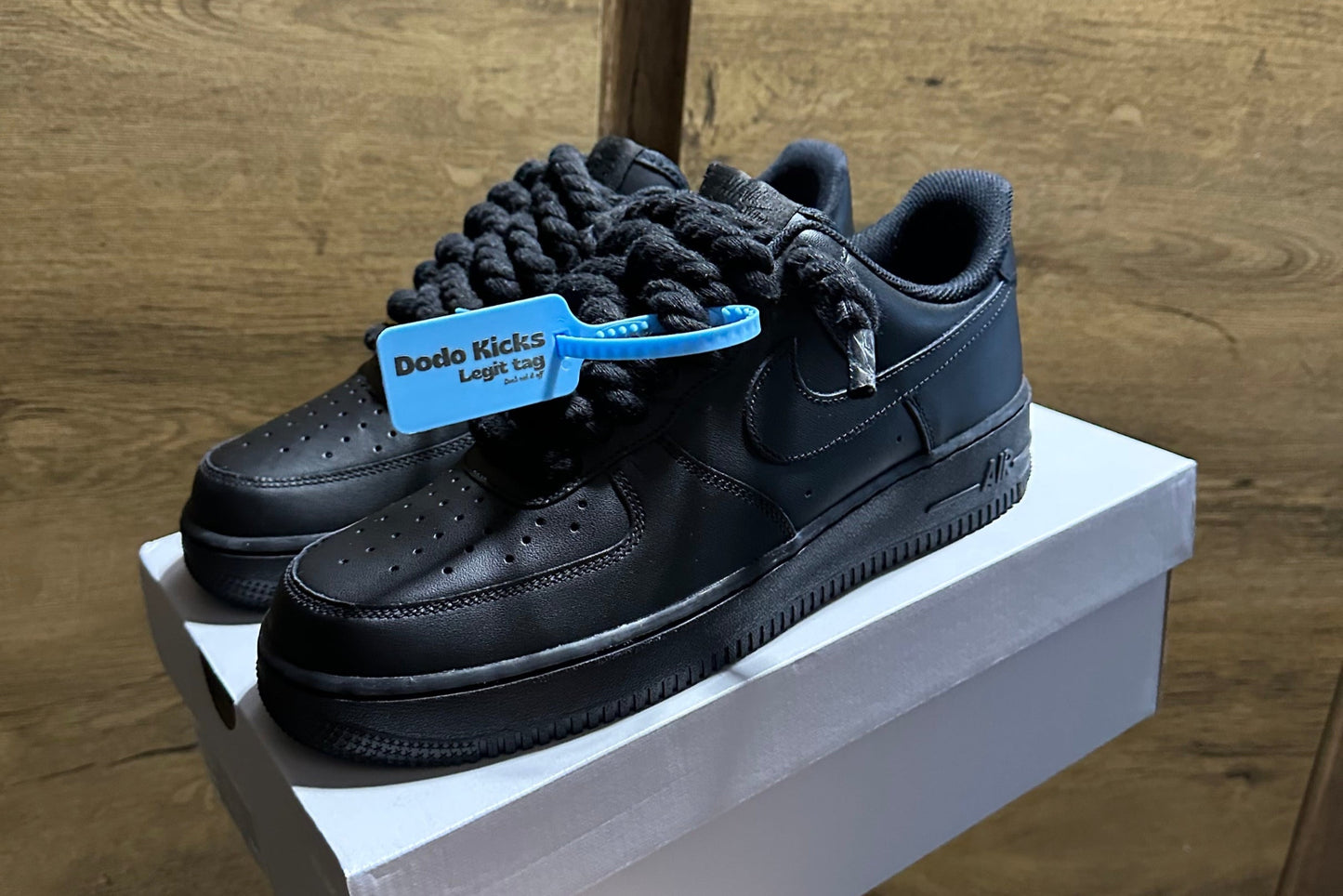 Nike Black Rope Lace Air Force 1 fekete