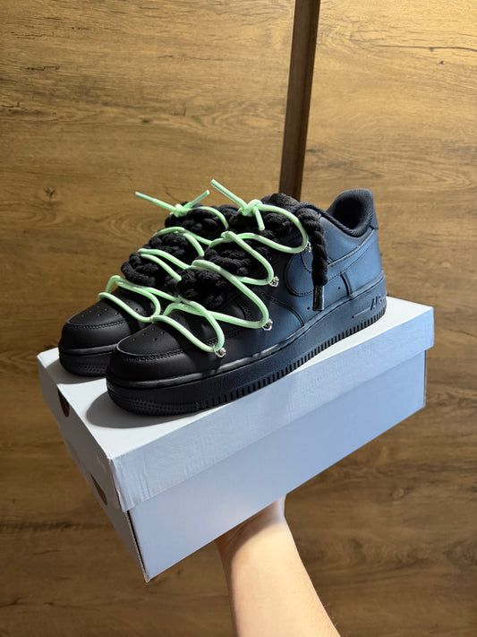 Nike Black Rope Lace "Extra Black-Mint" elöl nézet