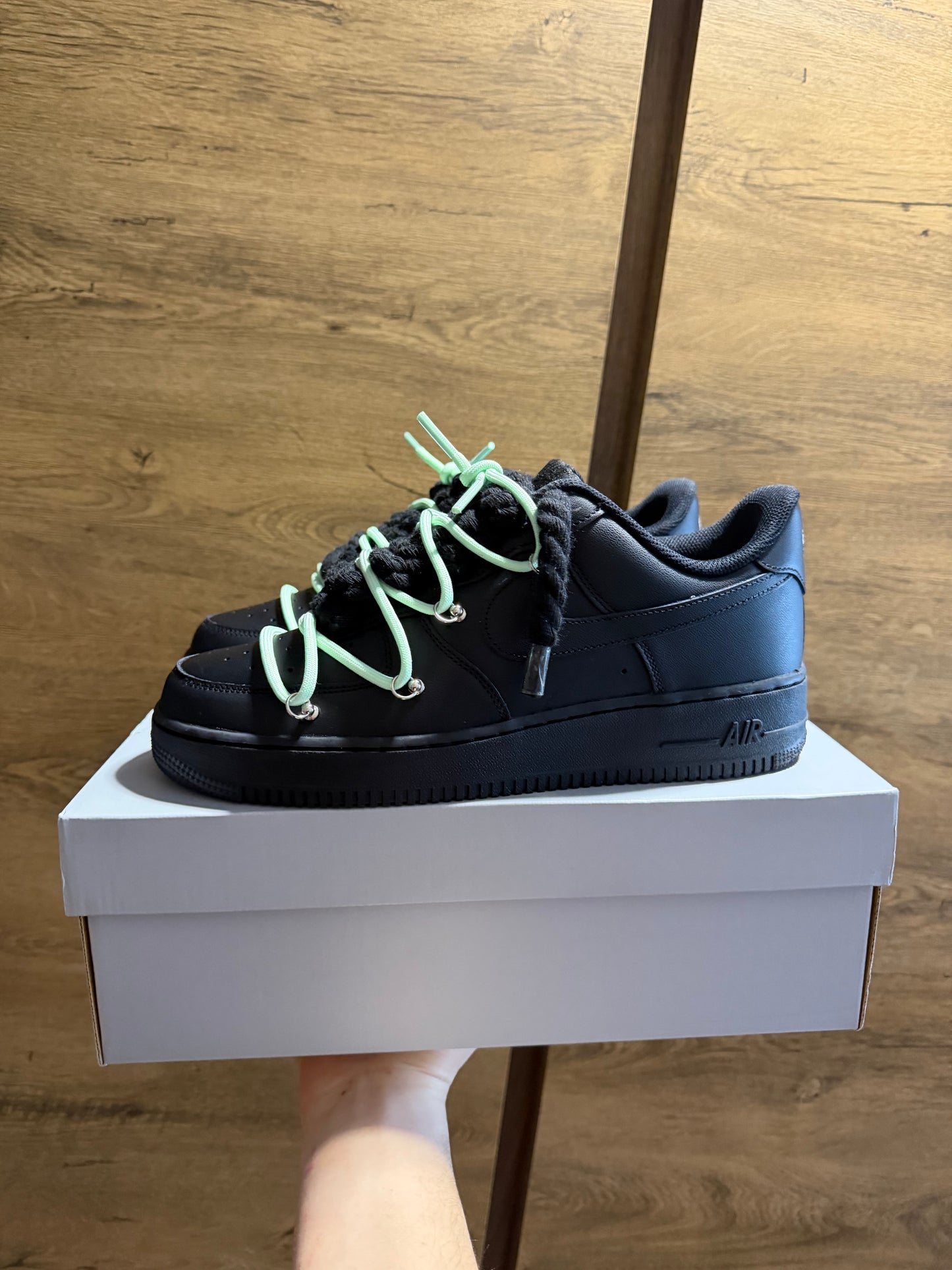 Nike Black Rope Lace "Extra Black-Mint" oldal nézet