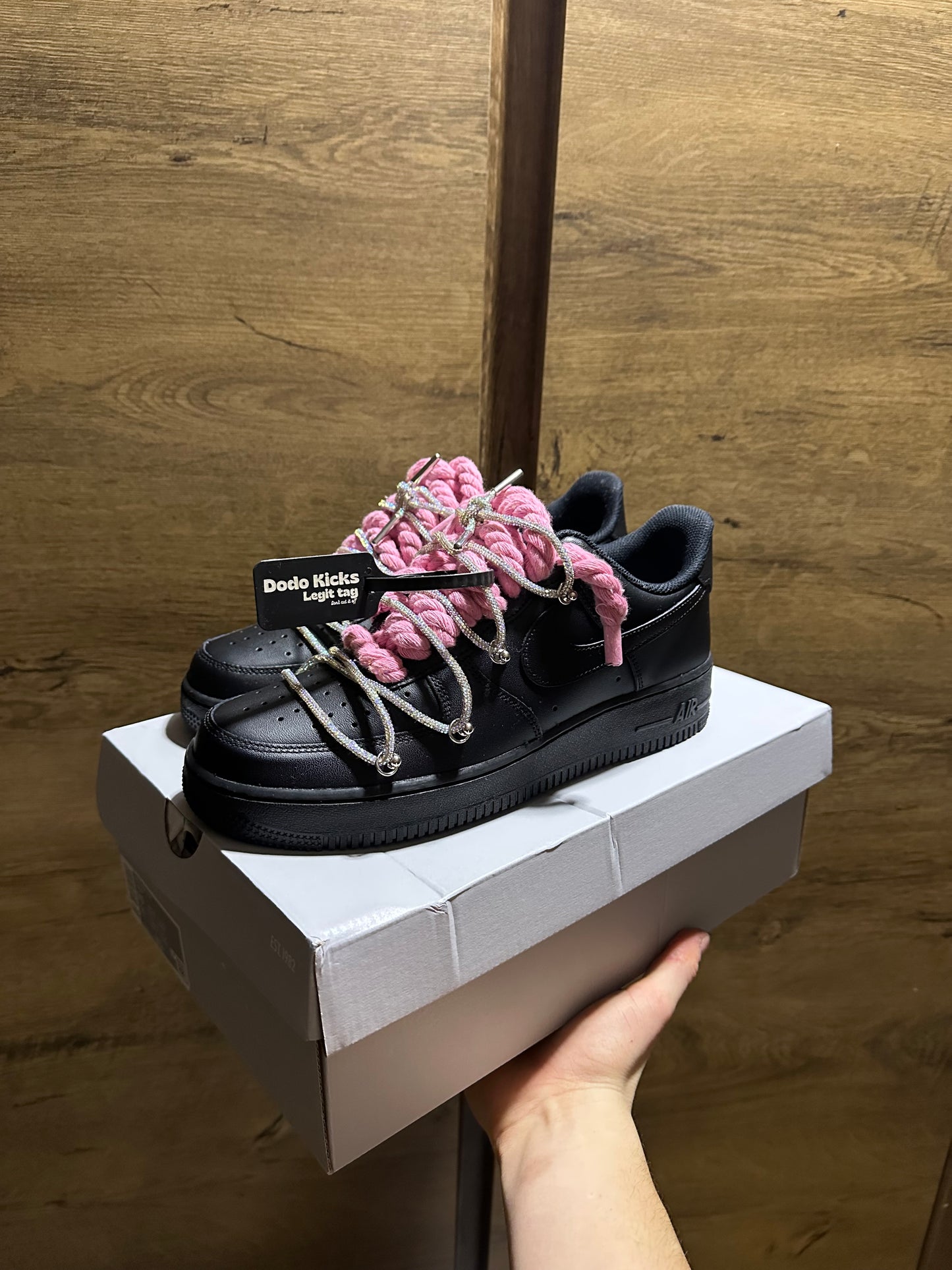 Nike Black Rope Lace "Extra Pink"