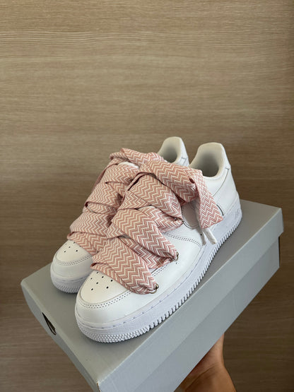lanvin rope lace Air Force 1 pink white
