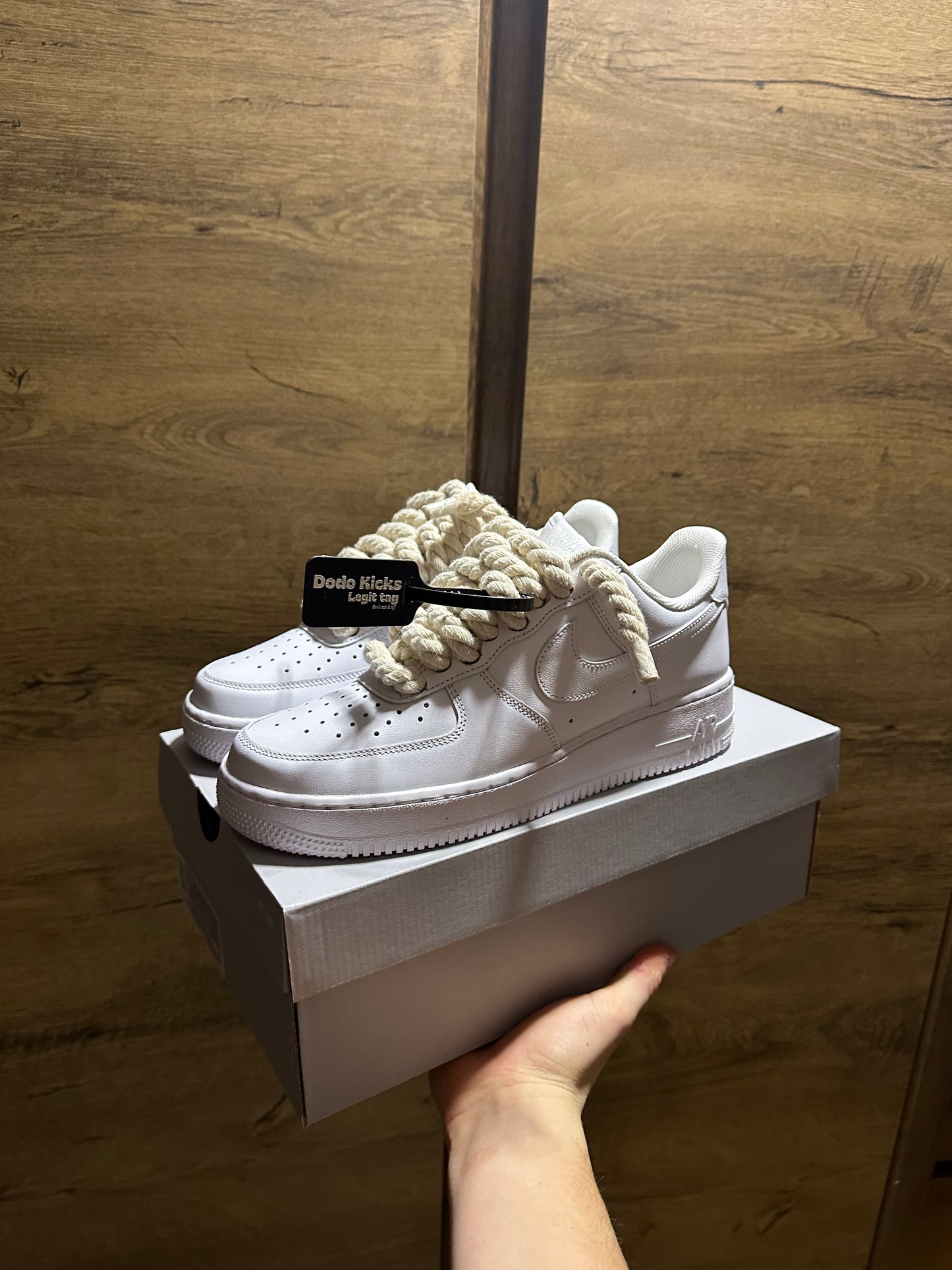 nike rope lace Air Force 1 bézs