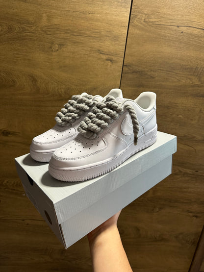 Nike White Rope Lace Air Force 1 szürke