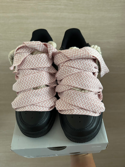 lanvin rope lace Air Force 1 pink black felül nézet