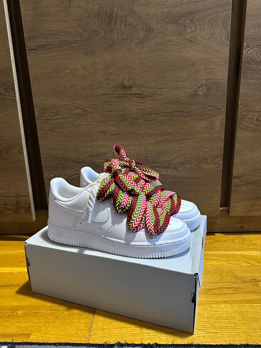lanvin rope lace Air Force 1  red white black