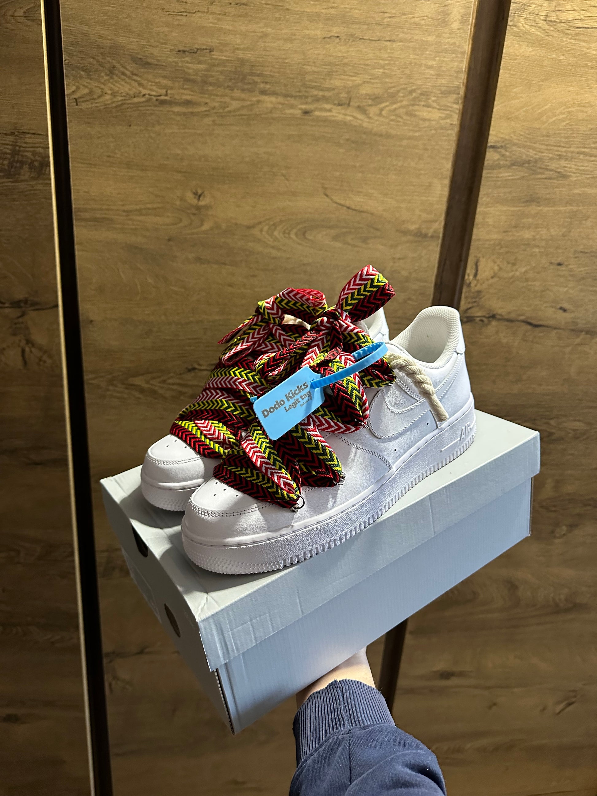 lanvin rope lace Air Force 1  red white black fenti nézet